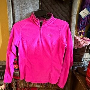 The North Face Dark Pink Glacier Fleece Quarter Zip Pullover S